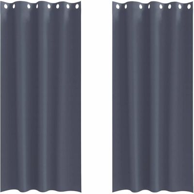 vidaXL Rideaux occultants avec anneaux 2 pc Anthracite 260 x 140 cm vidaXL Rideaux occultants avec anneaux 2 pc Anthracite 260 x 140 cm