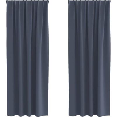 vidaXL Rideaux occultants avec anneaux 2 pc Anthracite 260 x 140 cm vidaXL Rideaux occultants avec anneaux 2 pc Anthracite 260 x 140 cm