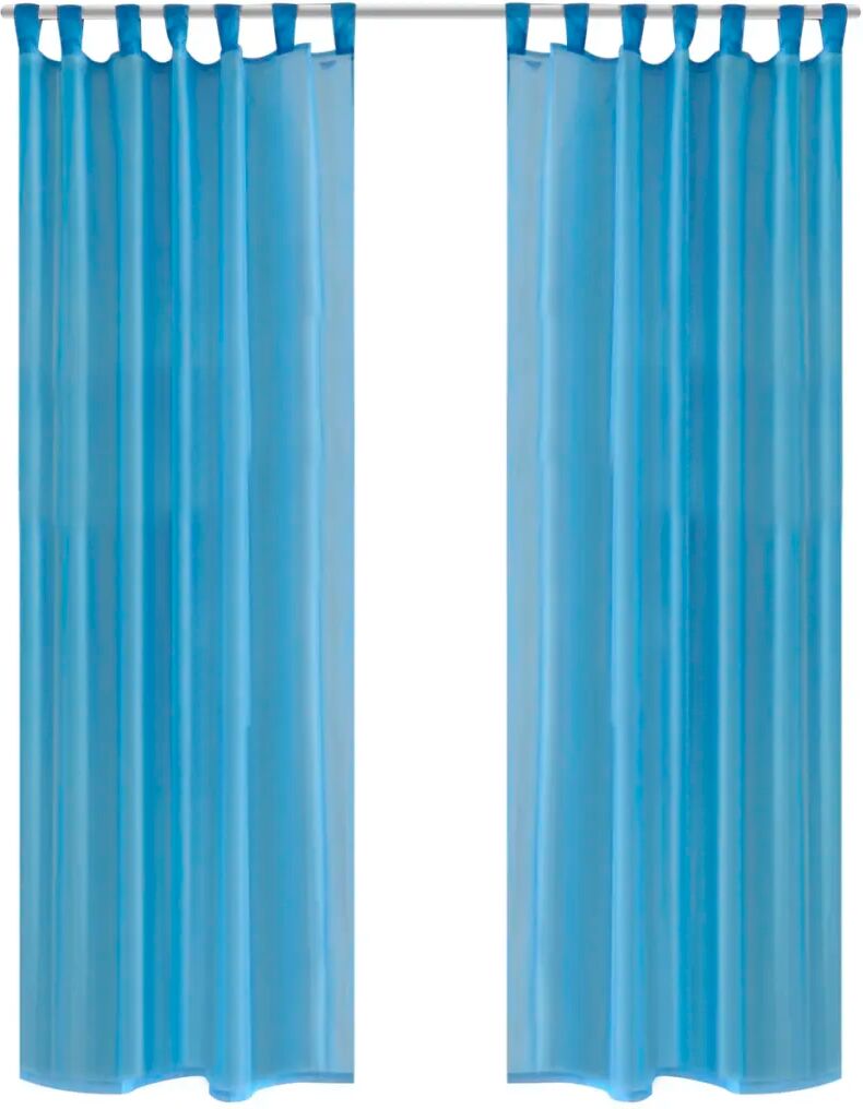 vidaXL Rideau fin Turquoise 140x175 cm 2 pcs