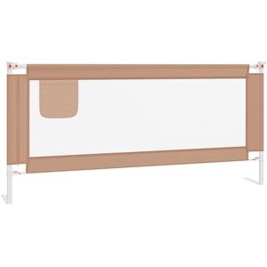 vidaXL Barrière de sécurité de lit d'enfant Taupe 200x25 cm Tissu