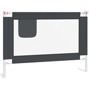 vidaXL Barrière de sécurité de lit d'enfant Gris foncé 90x25 cm Tissu