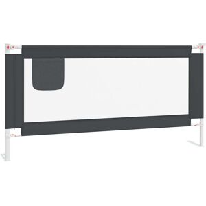 vidaXL Barrière de sécurité de lit d'enfant Gris foncé 180x25 cm Tissu