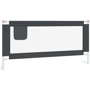 vidaXL Barrière de sécurité de lit d'enfant Gris foncé 190x25 cm Tissu