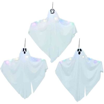 vidaXL Fantôme Suspendu Halloween 3 pc Blanc 52 x 62 cm Polyester vidaXL Fantôme Suspendu Halloween 3 pc Blanc 52 x 62 cm Polyester