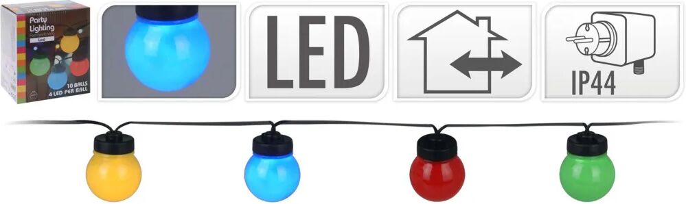 ProGarden Ensemble d'éclairage à LED de fête 10 ampoules multicolores