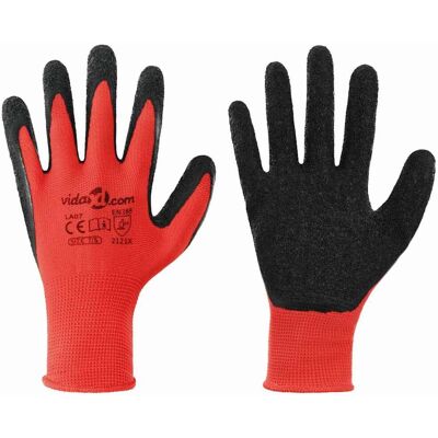 vidaXL Gants de Travail 12 pièces Rouge et Noir 7 / S vidaXL Gants de Travail 12 pièces Rouge et Noir 7 / S