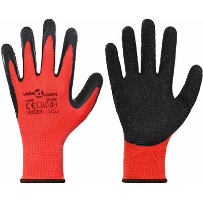 vidaXL Gants de Travail 12 pièces Rouge et Noir 8 / m vidaXL Gants de Travail 12 pièces Rouge et Noir 8 / m