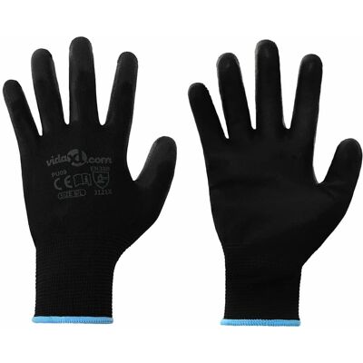 vidaXL Gants de Travail 12 pièces Noir 9 / l Polyester vidaXL Gants de Travail 12 pièces Noir 9 / l Polyester