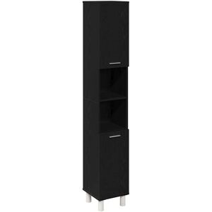 vidaXL Armoire de Salle de Bain Noire 30x30x179,5 cm Rangement Élégant vidaXL Armoire de Salle de Bain Noire 30x30x179,5 cm Rangement Élégant