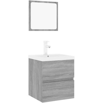 Set de salle de bains ALTRO Cemento avec lavabo et miroir Set de salle de bains ALTRO Cemento avec lavabo et miroir
