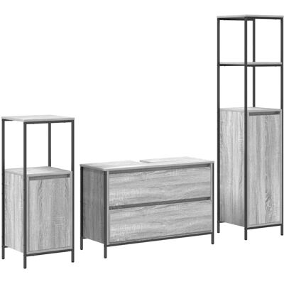 Ensemble de meubles de salle de bain vidaXL en Gris Sonoma - Design Moderne Ensemble de meubles de salle de bain vidaXL en Gris Sonoma - Design Moderne