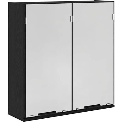 vidaXL Armoire Miroir de Salle de Bain Bois Chêne Noir - Meubles de Salle de Bain vidaXL Armoire Miroir de Salle de Bain Bois Chêne Noir - Meubles de Salle de Bain
