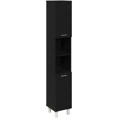 vidaXL Armoire de Salle de Bain Noire 30x30x179,5 cm Rangement Élégant vidaXL Armoire de Salle de Bain Noire 30x30x179,5 cm Rangement Élégant