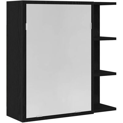 vidaXL Armoire Miroir de Salle de Bains Bois Noir - Design Moderne vidaXL Armoire Miroir de Salle de Bains Bois Noir - Design Moderne