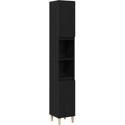 Armoire de bain en Chêne Noir VidaXL 30x30x190 cm Armoire de bain en Chêne Noir VidaXL 30x30x190 cm