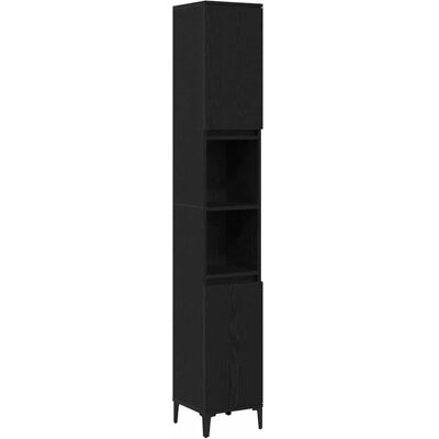 vidaXL Armoire de salle de bain - Chêne noir, 190cm de haut, 30cm de large - Meubles de salle de bain vidaXL Armoire de salle de bain - Chêne noir, 190cm de haut, 30cm de large - Meubles de salle de bain