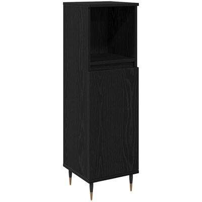 Armoire de Salle de Bain en Chêne Noir Vidaxl 30x30x100 cm Rangement Moderne Armoire de Salle de Bain en Chêne Noir Vidaxl 30x30x100 cm Rangement Moderne