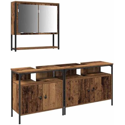 vidaXL Armoire de Salle de Bain Rustique avec Lavabo - Meuble de Salle de Bain vidaXL Armoire de Salle de Bain Rustique avec Lavabo - Meuble de Salle de Bain