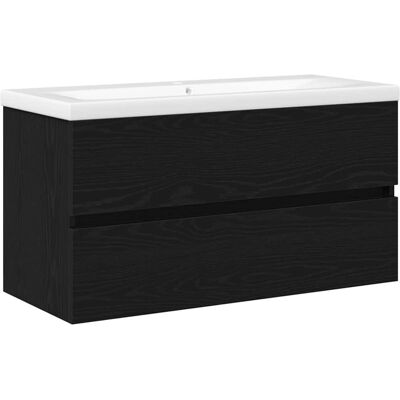 Vidaxl - Meuble de salle de bain moderne avec lavabo - Chêne noir - 90x38,5x45 cm Vidaxl - Meuble de salle de bain moderne avec lavabo - Chêne noir - 90x38,5x45 cm