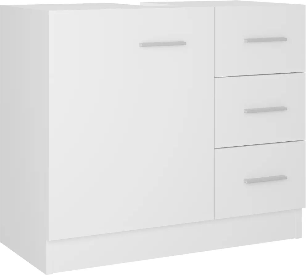 vidaXL Armoire d'évier Blanc 63x30x54 cm Aggloméré