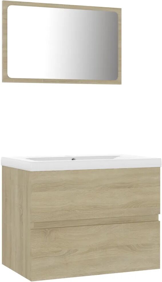 vidaXL Ensemble de meubles de salle de bain Chêne sonoma Aggloméré