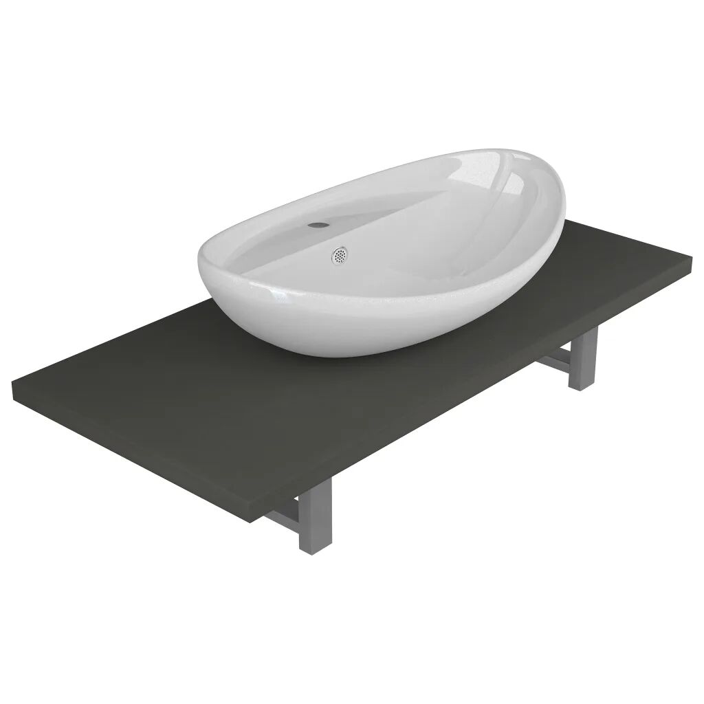 vidaXL Meuble de salle de bain en deux pièces Céramique Gris