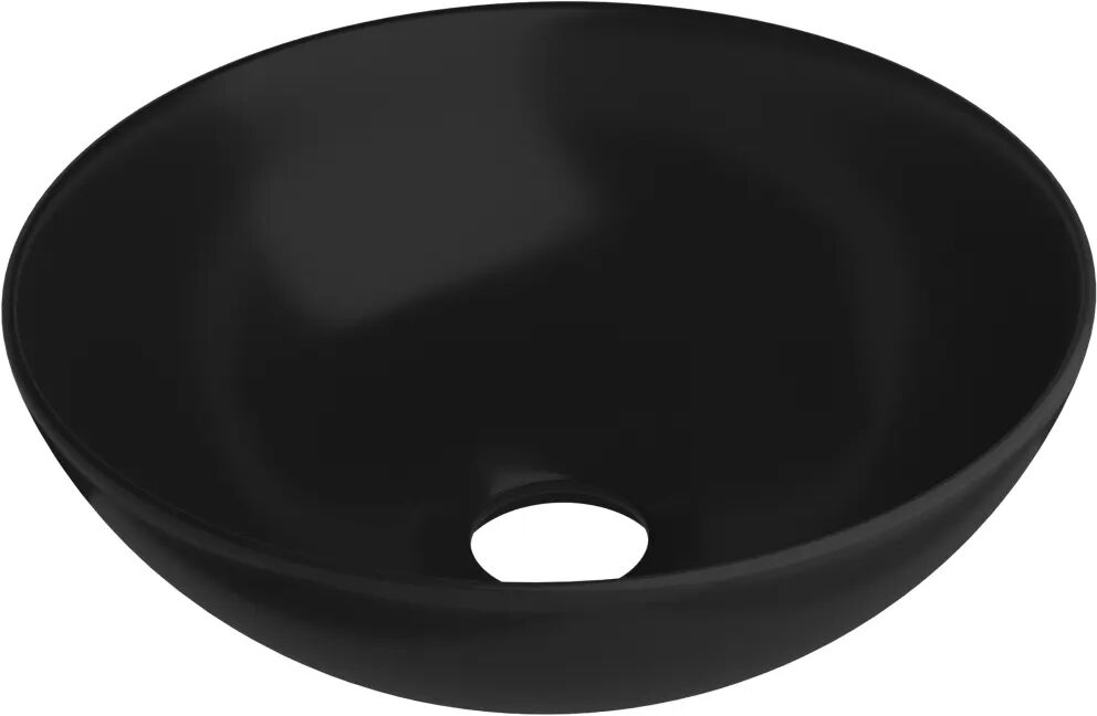 vidaXL Lavabo de salle de bain Céramique Noir mat Rond