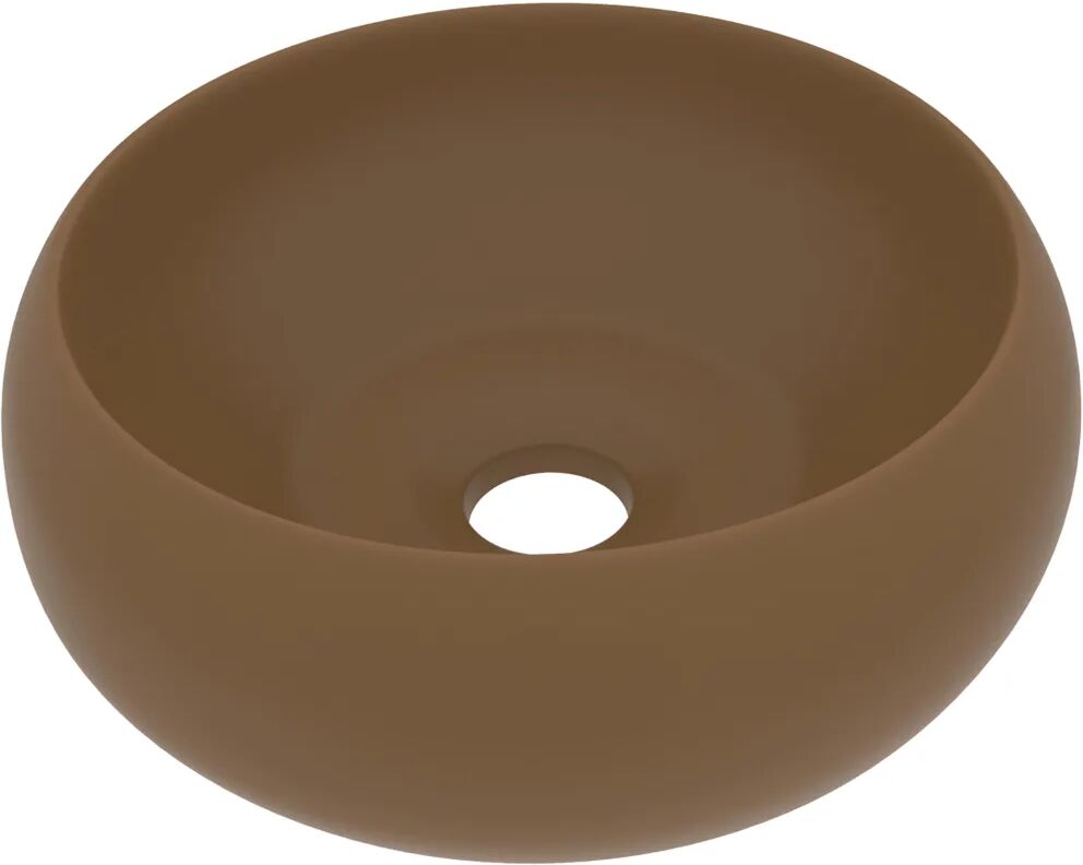 vidaXL Lavabo rond de luxe Crème mat 40x15 cm Céramique