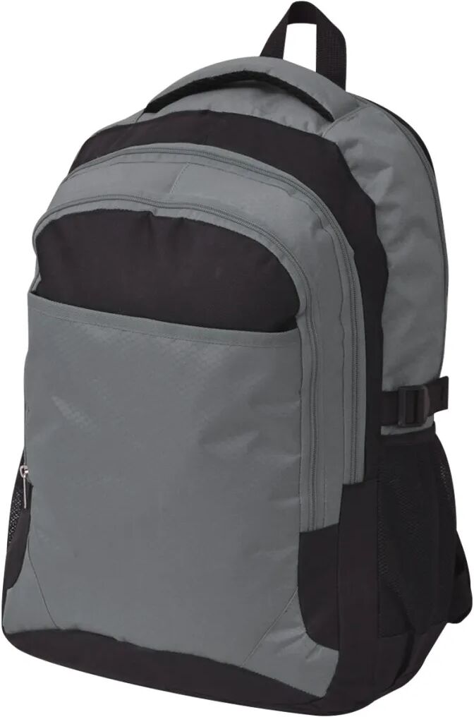 vidaXL Sac à dos d'école 40 L noir et gris