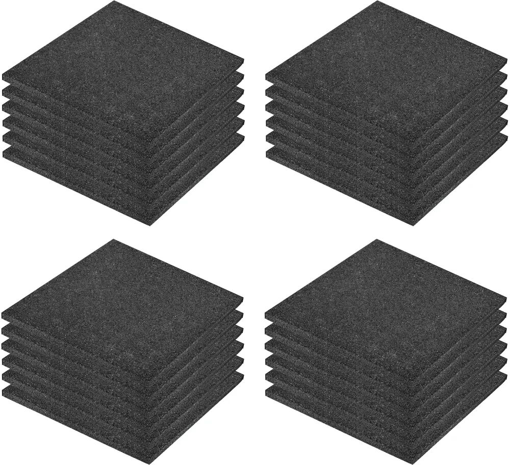 vidaXL Carreaux de protection antichoc 24pcs Caoutchouc 50x50x3cm Noir