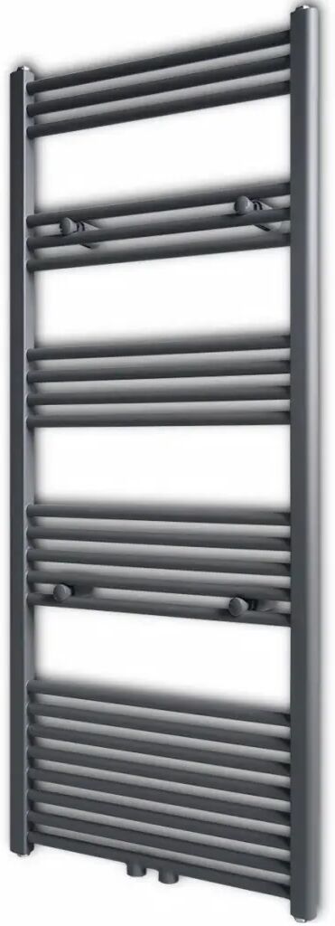 vidaXL Sèche-serviettes eau chaude à rails droits Gris de 600 x 1424 mm