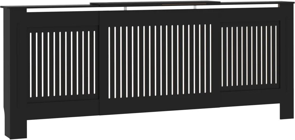 vidaXL Cache-radiateur MDF Noir 205 cm