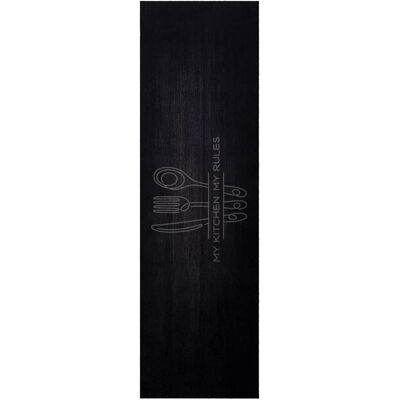 vidaXL Tapis de Cuisine Cutlery Noir 150 x 45 cm Velours vidaXL Tapis de Cuisine Cutlery Noir 150 x 45 cm Velours