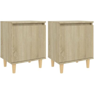vidaXL Tables de nuit 2 pcs Chêne Sonoma - Chevet avec rangement vidaXL Tables de nuit 2 pcs Chêne Sonoma - Chevet avec rangement