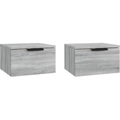 vidaXL Tables de chevet murales 2 pcs Sonoma gris 34x30x20 cm vidaXL Tables de chevet murales 2 pcs Sonoma gris 34x30x20 cm