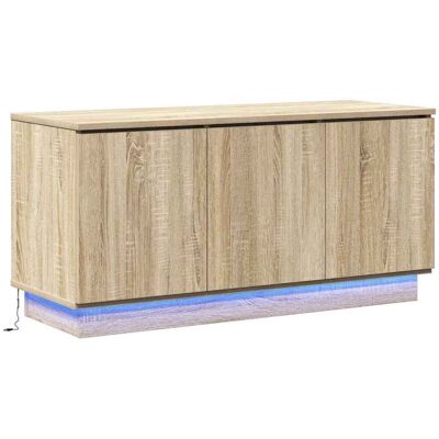 vidaXL Meuble TV - Chêne Sonoma - Design Moderne, Éclairage LED, Portes Coulissantes - Meuble TV vidaXL Meuble TV - Chêne Sonoma - Design Moderne, Éclairage LED, Portes Coulissantes - Meuble TV
