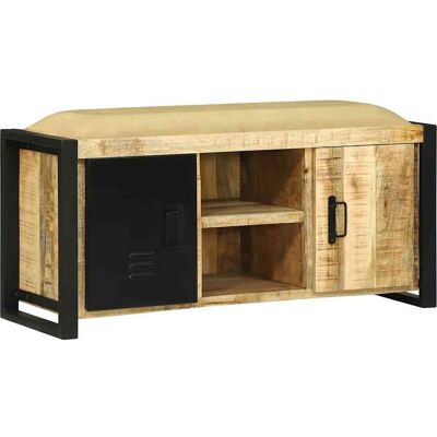 vidaXL Cabinet Banc Marron 100 x 35 x 50 cm Bois de manguier massif vidaXL Cabinet Banc Marron 100 x 35 x 50 cm Bois de manguier massif