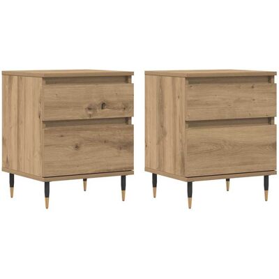 vidaXL Tables de chevet 2 pcs chêne artisanal 40x35x50 cm vidaXL Tables de chevet 2 pcs chêne artisanal 40x35x50 cm