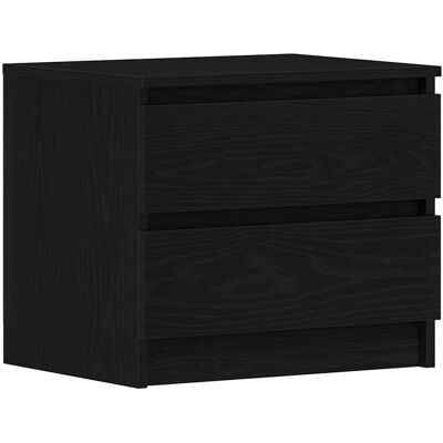 Table de nuit en chêne noir vidaXL 50x40x43,5 cm Résistante - Nightstand Table de nuit en chêne noir vidaXL 50x40x43,5 cm Résistante - Nightstand
