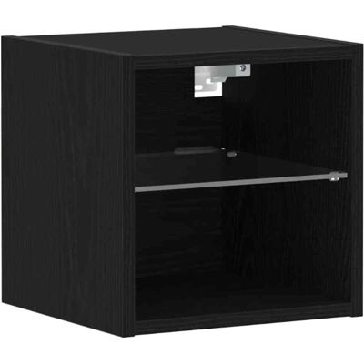 Étagère Murale en Chêne Noir Roble 30x28,5x30 cm Vidaxl - Support TV Étagère Murale en Chêne Noir Roble 30x28,5x30 cm Vidaxl - Support TV