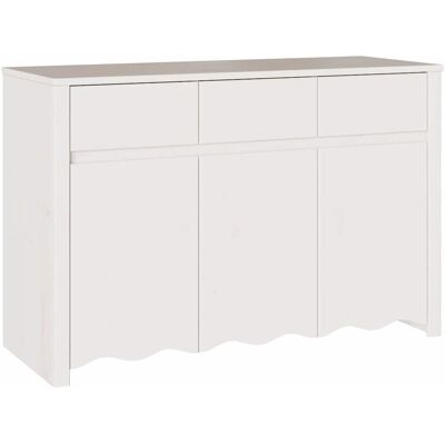 vidaXL Austern Holz Groß - Bois naturel, Finition blanche élégante - Buffet vidaXL Austern Holz Groß - Bois naturel, Finition blanche élégante - Buffet