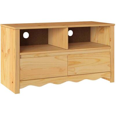 vidaXL Austern Eiche Massiv Eiche Mittel Stauraum TV Rack Rechteckig - TV Rack vidaXL Austern Eiche Massiv Eiche Mittel Stauraum TV Rack Rechteckig - TV Rack