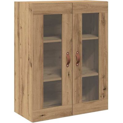 vidaXL Armoire Murale avec Portes en Verre - Meuble de Rangement en Chêne Moderne vidaXL Armoire Murale avec Portes en Verre - Meuble de Rangement en Chêne Moderne