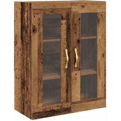 Armoire murale avec portes en verre - Bois ancien - 69,5x34x90 cm Armoire murale avec portes en verre - Bois ancien - 69,5x34x90 cm