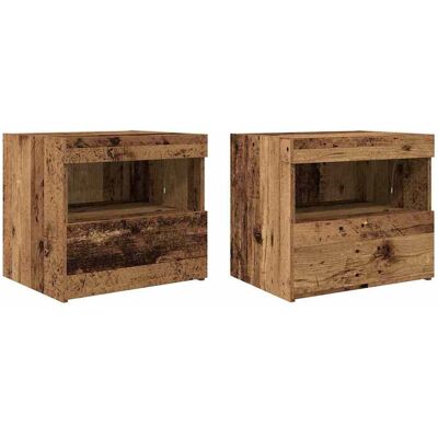 Vidaxl Tables de Nuit Rustiques - 2 pièces 50x40x45 cm Vidaxl Tables de Nuit Rustiques - 2 pièces 50x40x45 cm
