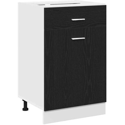 vidaXL Meuble de cuisine noir - Armoire de cuisine en bois de chêne noir vidaXL Meuble de cuisine noir - Armoire de cuisine en bois de chêne noir