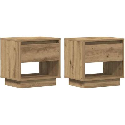 Table de Nuit en Bois Vidaxl 2 pcs Marron - Table de Nuit Table de Nuit en Bois Vidaxl 2 pcs Marron - Table de Nuit