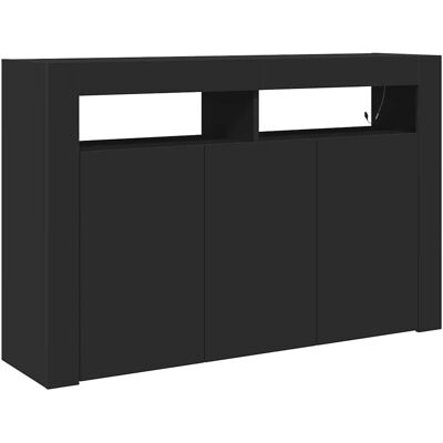 vidaXL Buffet en bois d'ingénierie noir moderne - Buffet vidaXL Buffet en bois d'ingénierie noir moderne - Buffet