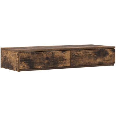 vidaXL Table de Nuit - Chêne Fumé - 100x36,5x16,5 cm vidaXL Table de Nuit - Chêne Fumé - 100x36,5x16,5 cm