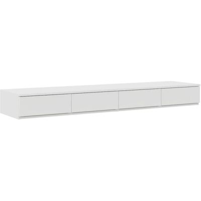 vidaXL Table de Nuit Blanche Bois de Qualité 150x36.5x16.5 cm - Table de Nuit vidaXL Table de Nuit Blanche Bois de Qualité 150x36.5x16.5 cm - Table de Nuit